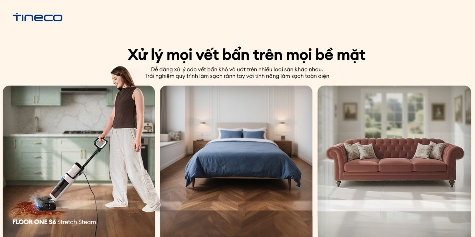 Máy hút bụi lau sàn khô ướt Tineco FLOOR ONE S6 Stretch Extreme